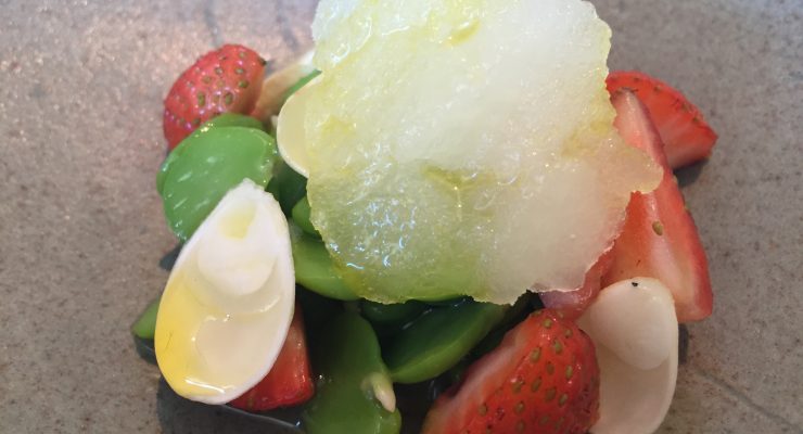 Brae Restaurant Review degustation broad bean and strawberry